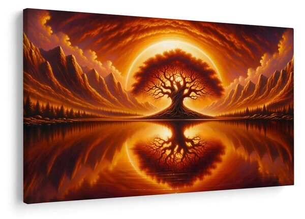 Slika – Drvo u krvavom suncu (90x60 cm)