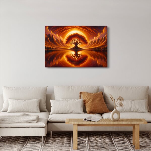 Slika – Drvo u krvavom suncu (90x60 cm)