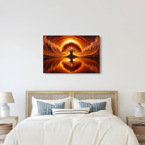 Slika – Drvo u krvavom suncu (90x60 cm)