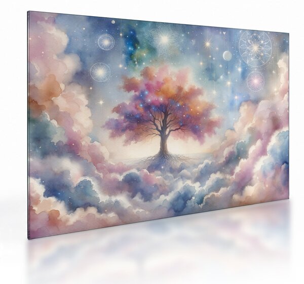 Staklena slika – Drvo života u oblacima (70x50 cm)