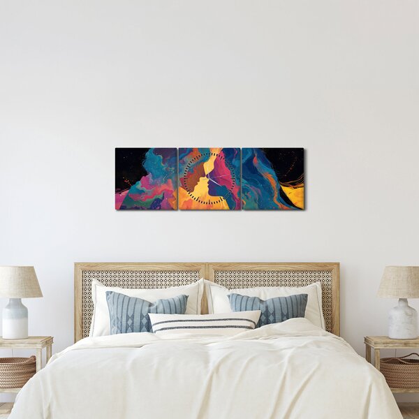 Slika - Kozmička ljubav (sa satom) (90x30 cm)