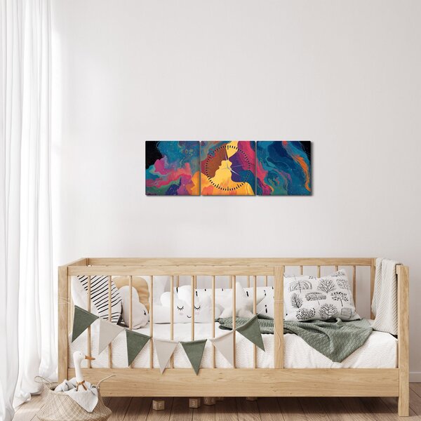 Slika - Kozmička ljubav (sa satom) (90x30 cm)
