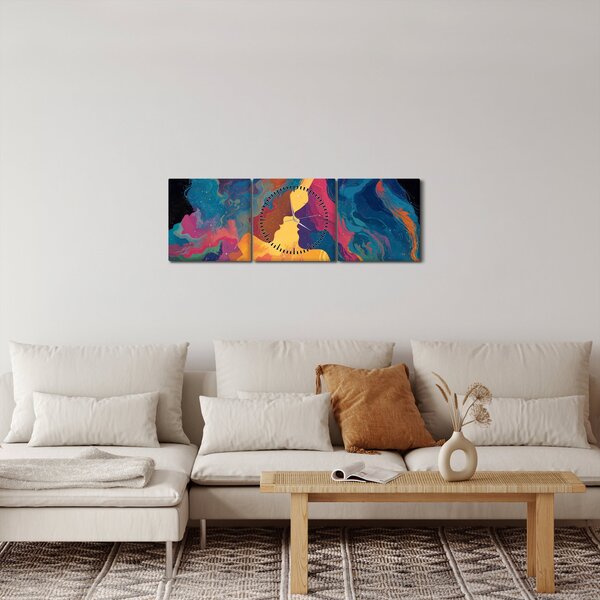 Slika - Kozmička ljubav (sa satom) (90x30 cm)