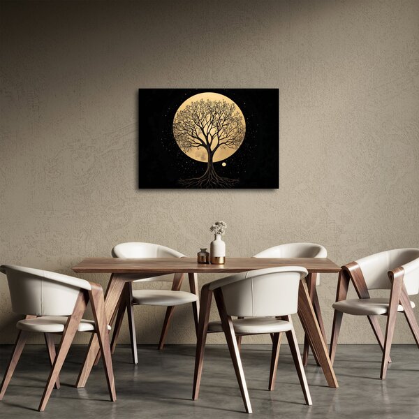 Slika – Drvo u zlatnom punom mjesecu I. (70x50 cm)