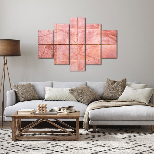 Slika - Ružičaste, mramorirane pločice (150x105 cm)