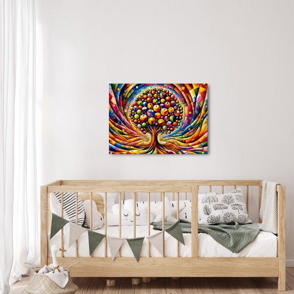 Slika – Šareno drvo s jabukama (70x50 cm)