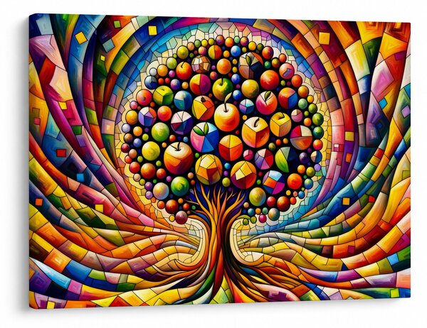 Slika – Šareno drvo s jabukama (70x50 cm)