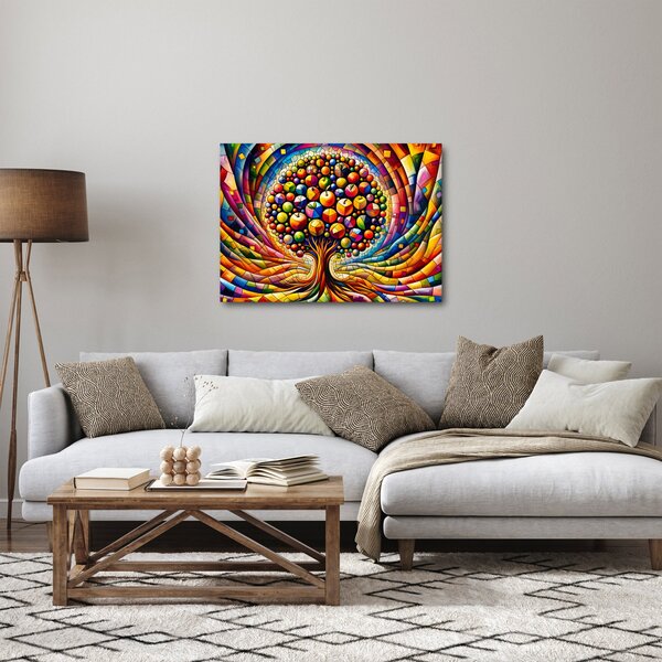 Slika – Šareno drvo s jabukama (70x50 cm)