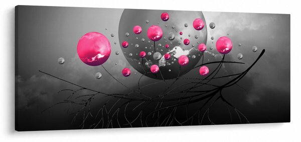 Slika ružičastih apstraktnih kugli (120x50 cm)