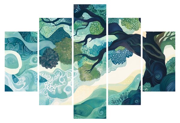 Slika – Zelena krošnja drveta života (150x105 cm)