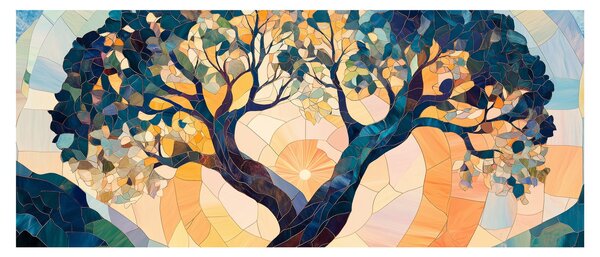 Slika – Mozaik – sunce i drvo II. (120x50 cm)