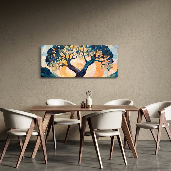 Slika – Mozaik – sunce i drvo II. (120x50 cm)