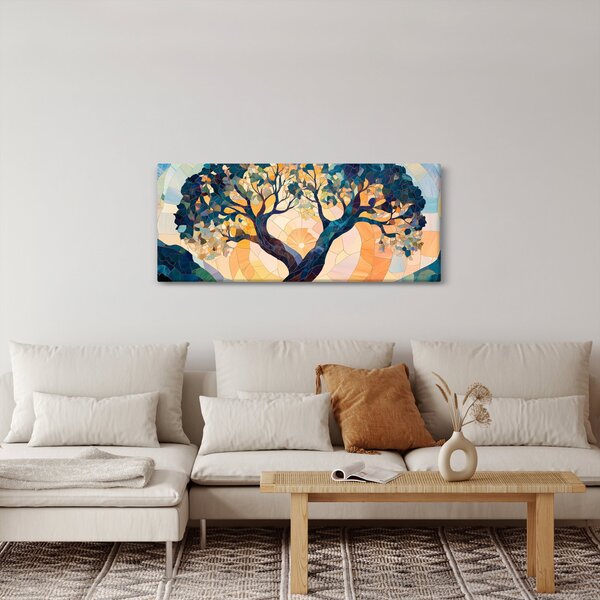 Slika – Mozaik – sunce i drvo II. (120x50 cm)