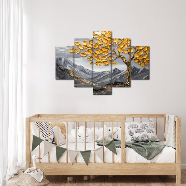 Slika – Drvo sa zlatnim lišćem (150x105 cm)