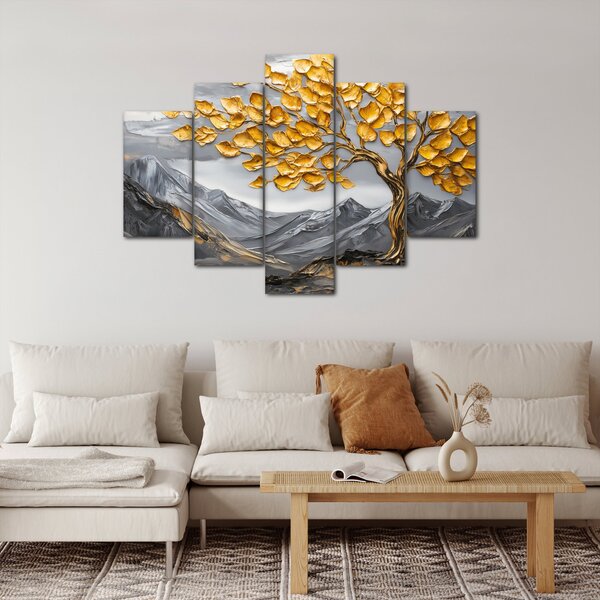 Slika – Drvo sa zlatnim lišćem (150x105 cm)