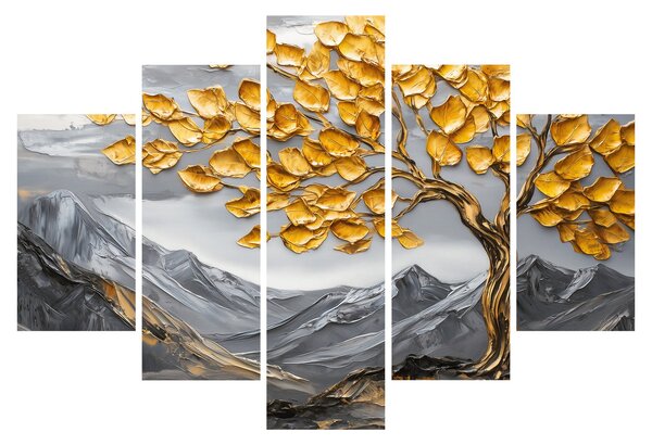 Slika – Drvo sa zlatnim lišćem (150x105 cm)