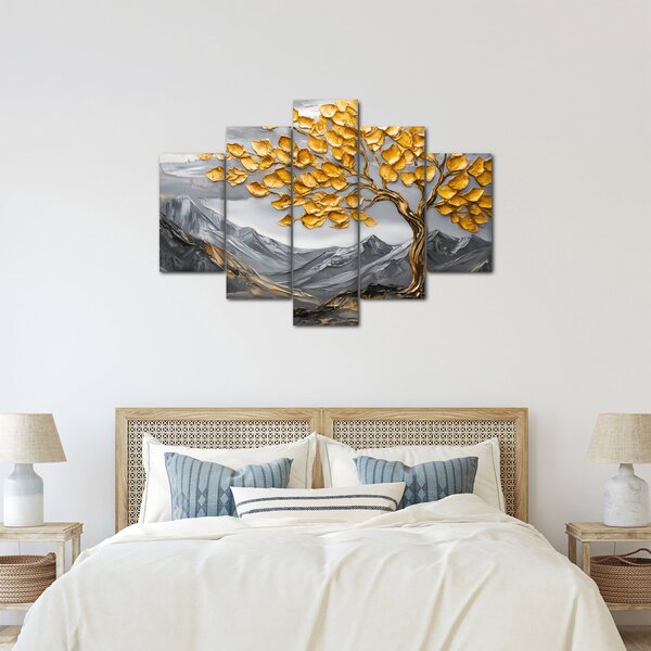 Slika – Drvo sa zlatnim lišćem (150x105 cm)