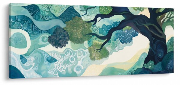 Slika – Zelena krošnja drveta života (120x50 cm)