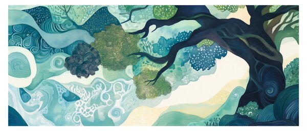 Slika – Zelena krošnja drveta života (120x50 cm)