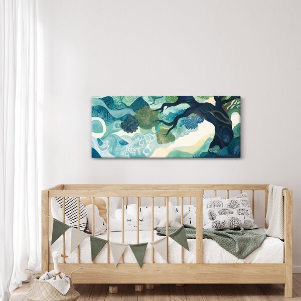 Slika – Zelena krošnja drveta života (120x50 cm)