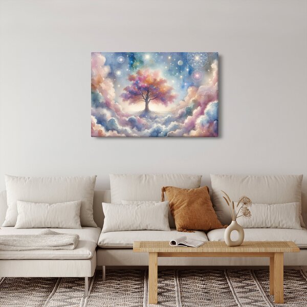Slika – Drvo života u oblacima (90x60 cm)
