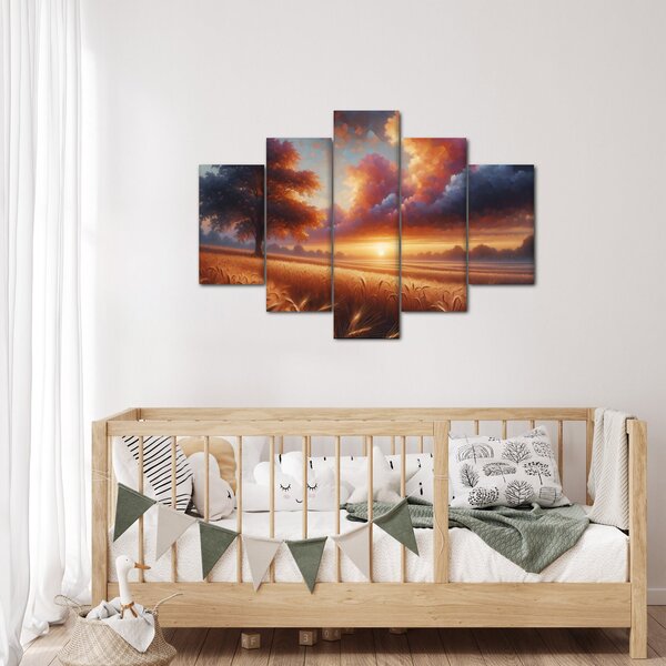 Slika – Zalazak sunca na polju (150x105 cm)