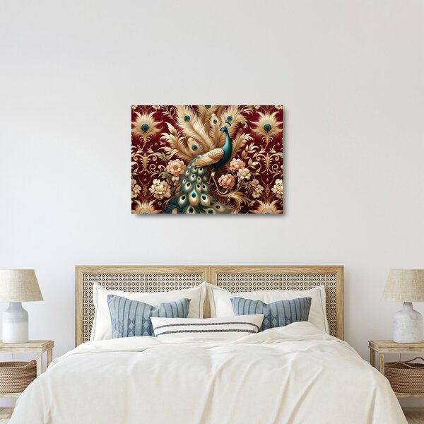 Staklena slika – Elegantni paun (70x50 cm)