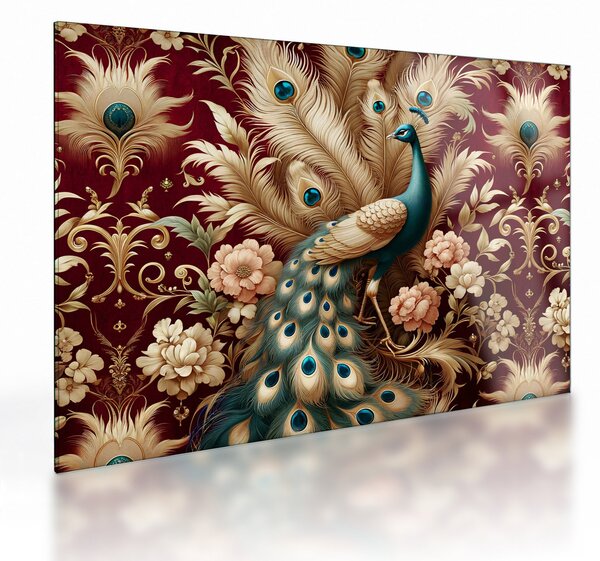 Staklena slika – Elegantni paun (70x50 cm)