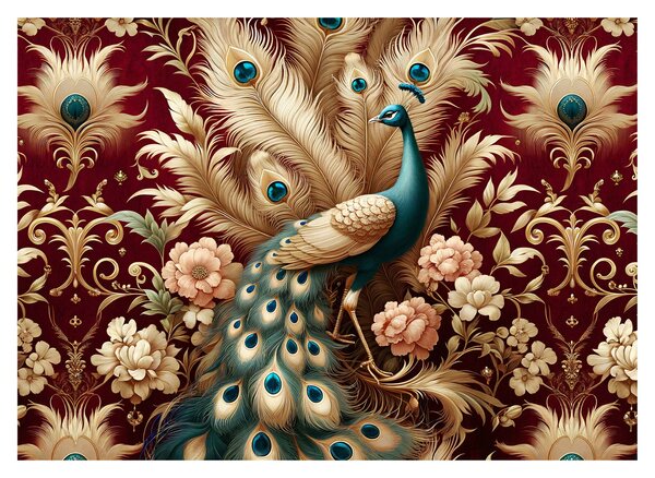 Staklena slika – Elegantni paun (70x50 cm)