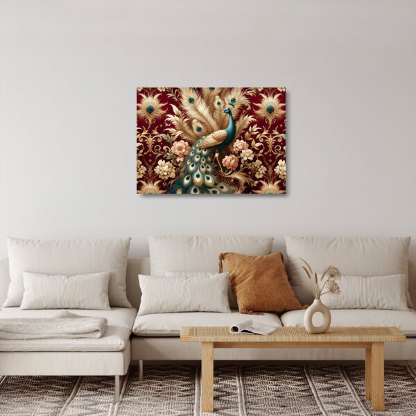 Staklena slika – Elegantni paun (70x50 cm)