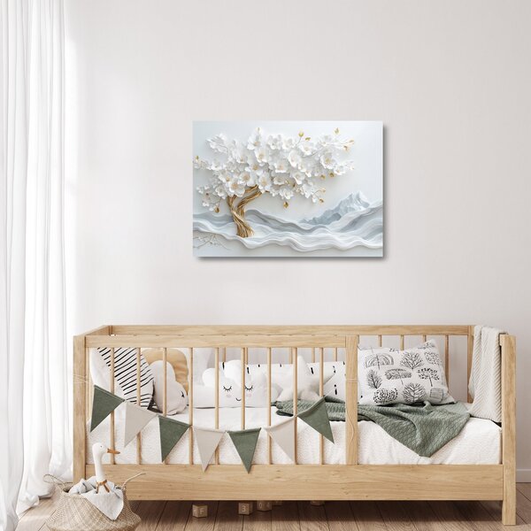 Staklena slika – 3D elegantno drvo života (70x50 cm)