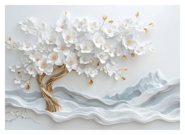 Staklena slika – 3D elegantno drvo života (70x50 cm)