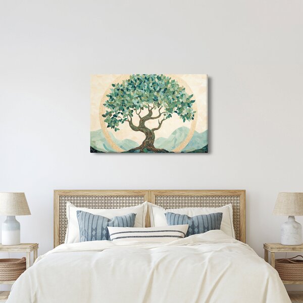 Slika – Elegantna mozaika s drvetom (90x60 cm)
