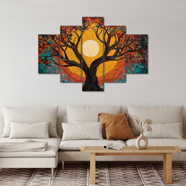 Slika - Sunce u krošnji stabla života (150x105 cm)