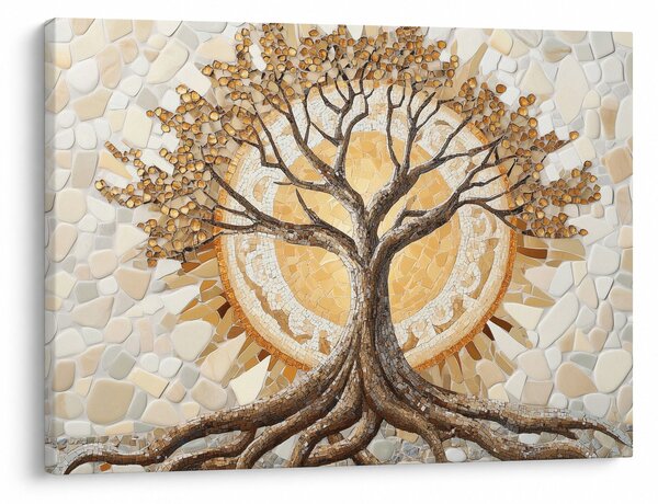 Slika – Zlatno drvo života u mozaiku (70x50 cm)