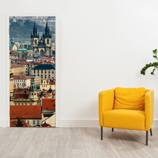 Foto tapeta za vrata - Panorama Praga (95x205cm)