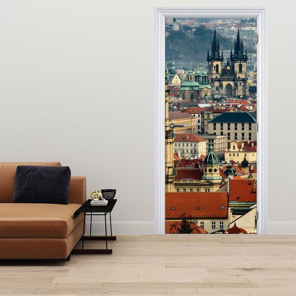 Foto tapeta za vrata - Panorama Praga (95x205cm)