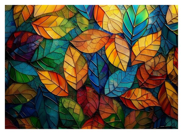 Staklena slika - Mozaik od lišća (70x50 cm)