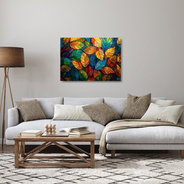 Staklena slika - Mozaik od lišća (70x50 cm)