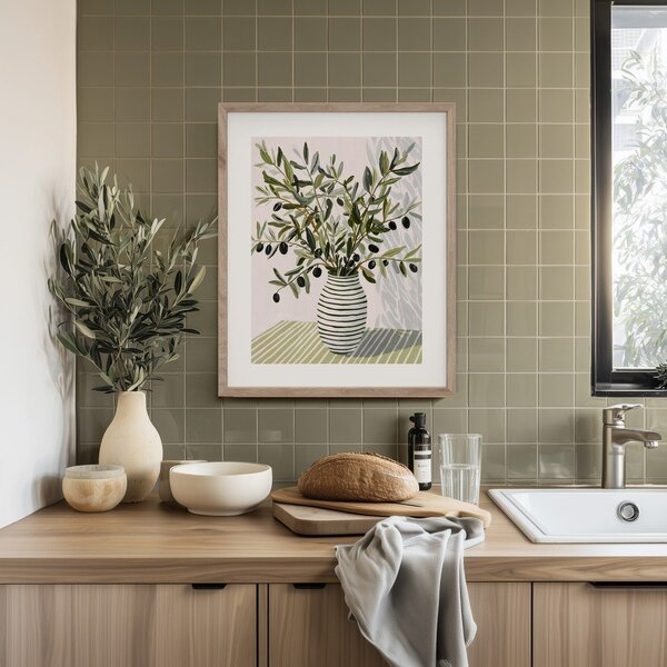 Tiskana slika s okvirom 40x50 cm Olive Bunch II – Styler
