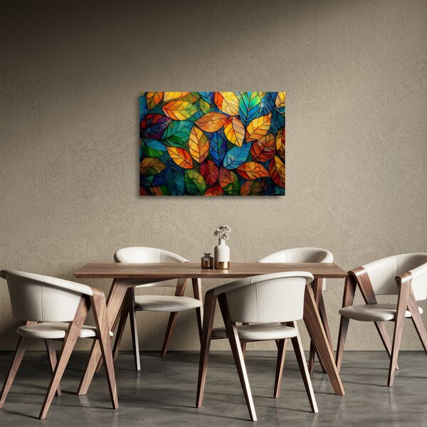 Staklena slika - Mozaik od lišća (70x50 cm)