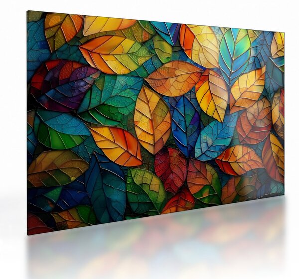 Staklena slika - Mozaik od lišća (70x50 cm)