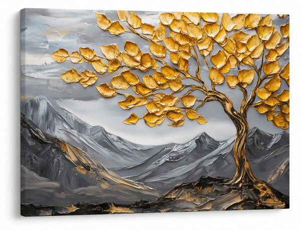 Slika – Drvo sa zlatnim lišćem (70x50 cm)