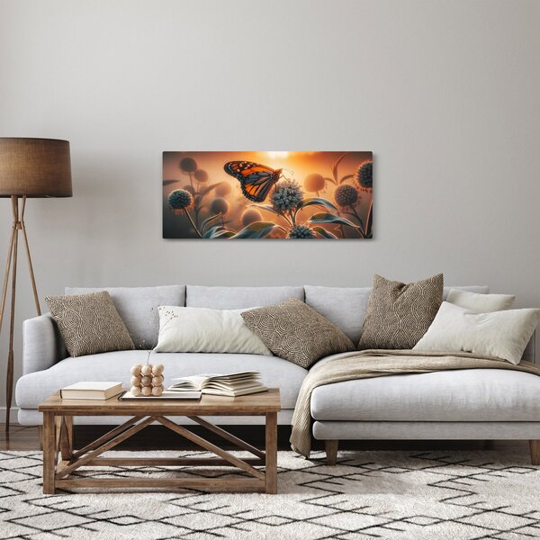 Slika – Leptir u zalazećem suncu (120x50 cm)