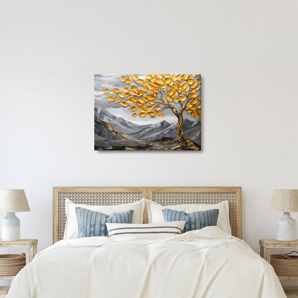 Slika – Drvo sa zlatnim lišćem (70x50 cm)