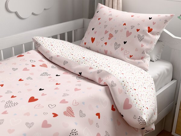 Pamučna posteljina za dječji krevetić Renforcé LOVITA ružičasta Dimenzije posteljine: 45 x 65 cm | 90 x 135 cm