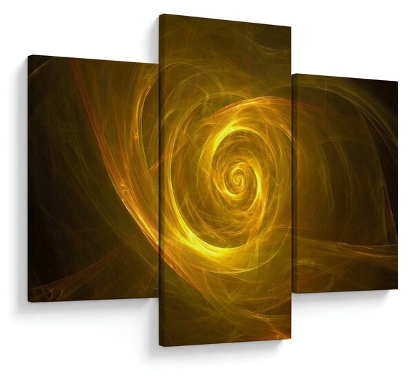Slika apstraktne žute spirale (90x60 cm)