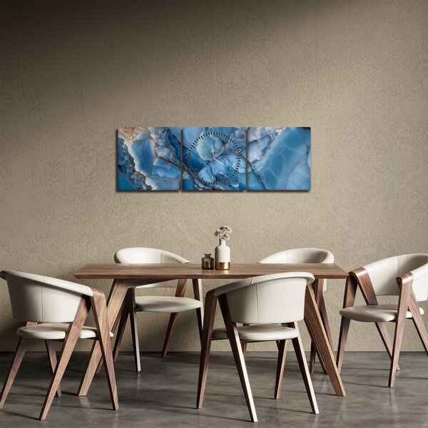 Slika - Plavi razvedeni mramor (sa satom) (90x30 cm)