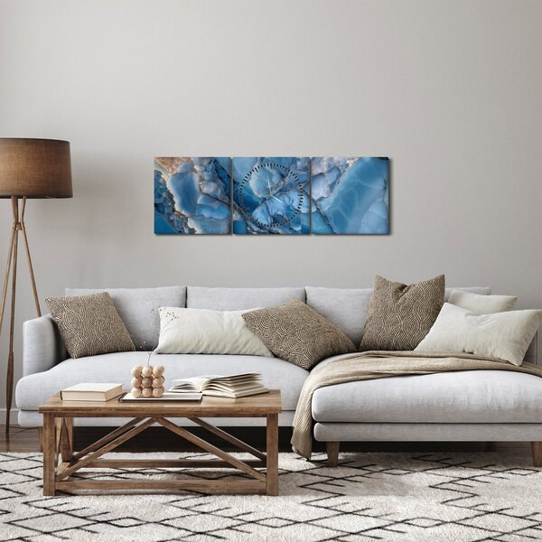Slika - Plavi razvedeni mramor (sa satom) (90x30 cm)