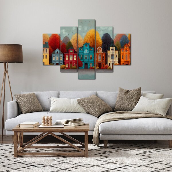 Slika - Oslikani jesenski grad (150x105 cm)